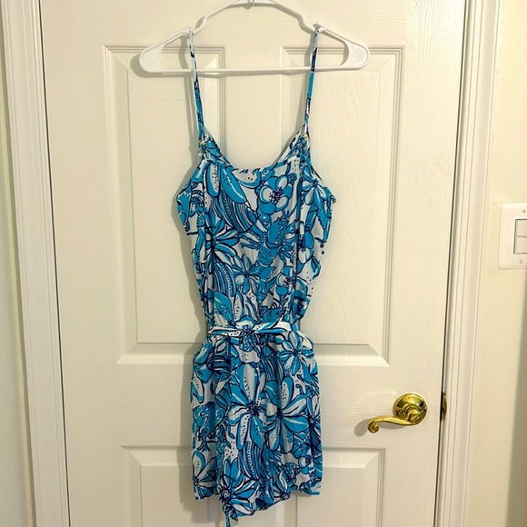 Lilly Pulitzer Deanna Romper Succulent Blue Pop Up Coronado Crab NWT Size Medium - Picture 8 of 8